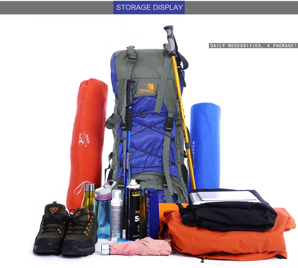 60L Extra Large Hiking Backpack – Waterproof Outdoor Pack for Camping & Travel