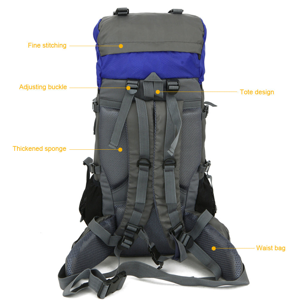 60L Extra Large Hiking Backpack – Waterproof Outdoor Pack for Camping & Travel