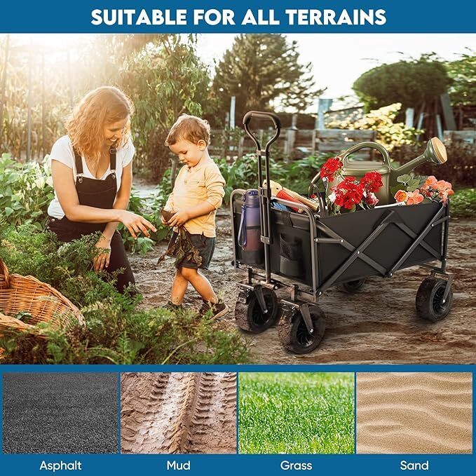 Heavy Duty Foldable Camping Wagon For All Terrain And Every Adventure