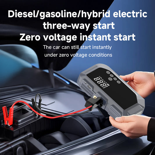 12V Car Battery Starter with 150PSI Air Compressor & A Digital Display For Tire Inflator
